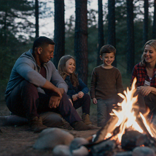 Campfire Glow: A Family’s Moment of Connection