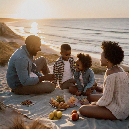 Sunset Smiles: A Family’s Perfect Beach Picnic