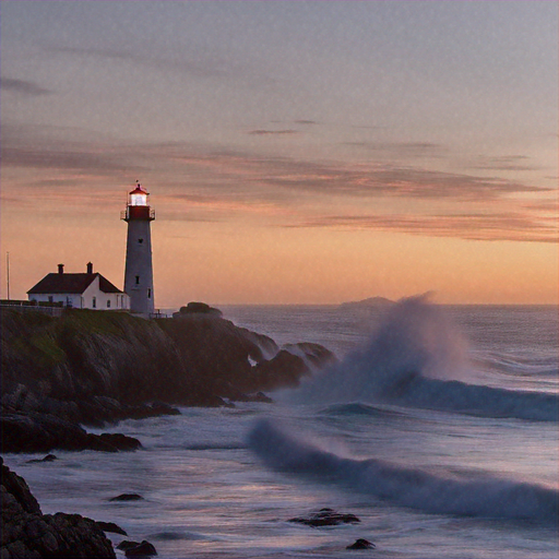 Lighthouse Against the Storm: A Dramatic Sunset Scene