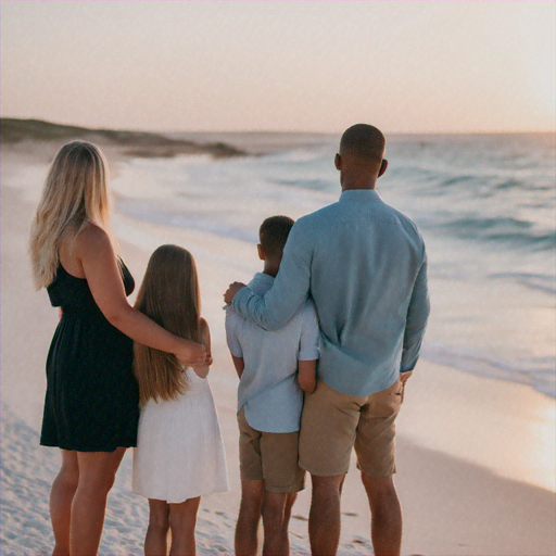 Sunset Serenity: A Family’s Moment of Peace on the Beach