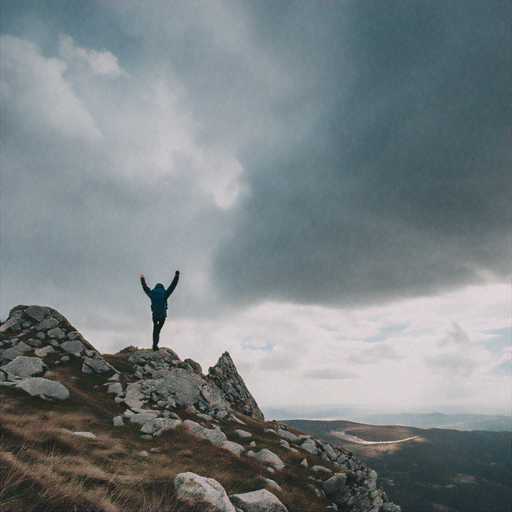 Conquering the Clouds: A Hiker’s Triumphant Moment