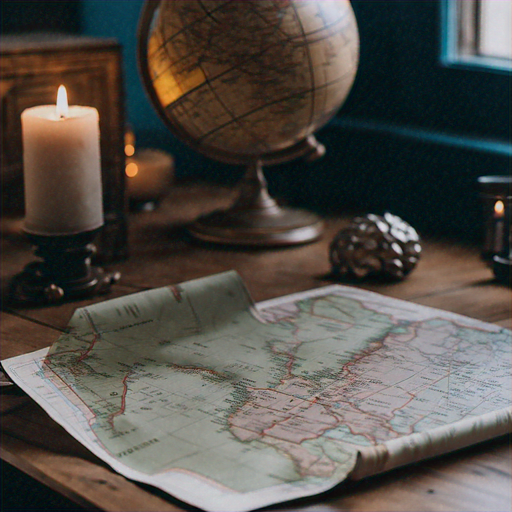 Candlelit Globetrotting: A Cozy Still Life of Adventure