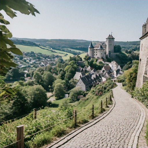 A Charming Medieval Castle Beckons on a Winding Path