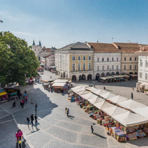 A Bird’s Eye View of Bustling European Market Life