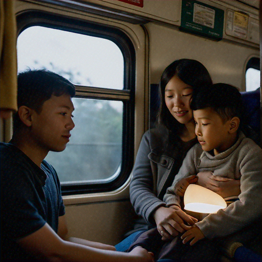 Intimate Moments on a Train: Capturing Calm and Isolation