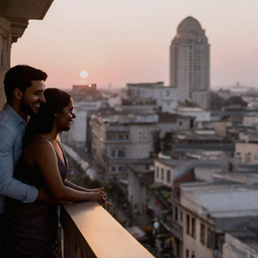 Silhouettes of Love Against the Sunset