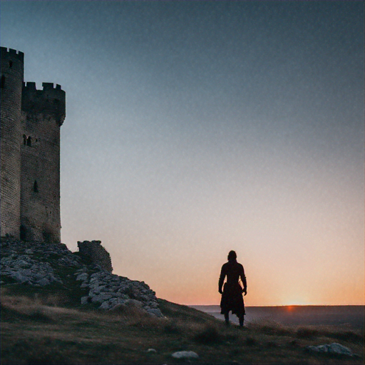 Silhouetted Solitude: A Lone Figure at Sunset