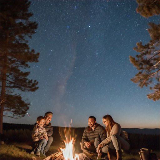 Campfire Tranquility Under a Starry Sky