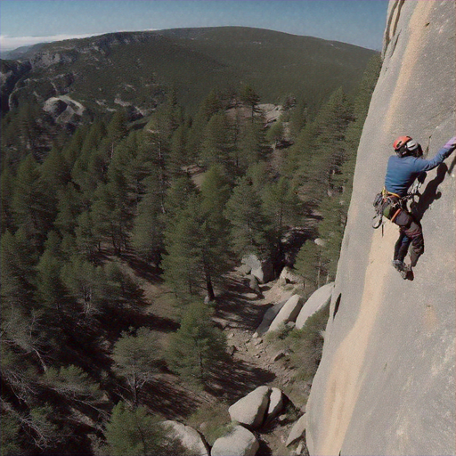 A Silhouette of Courage: Rock Climber Defies Gravity