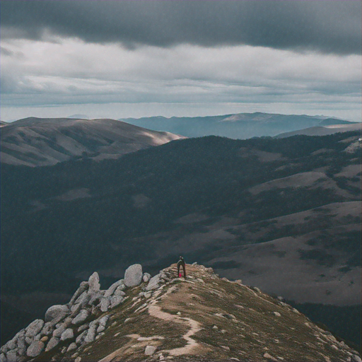 A Solitary Figure Contemplates the Vastness of Nature