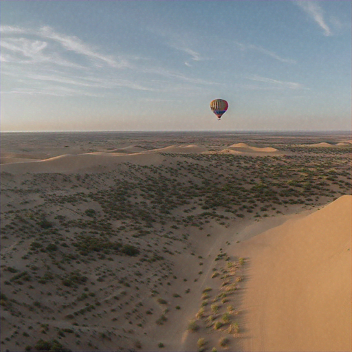 Tranquil Flight Over a Vast Desert