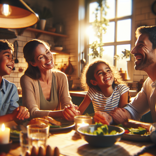 Golden Hour Family Dinner: A Moment of Joy and Togetherness