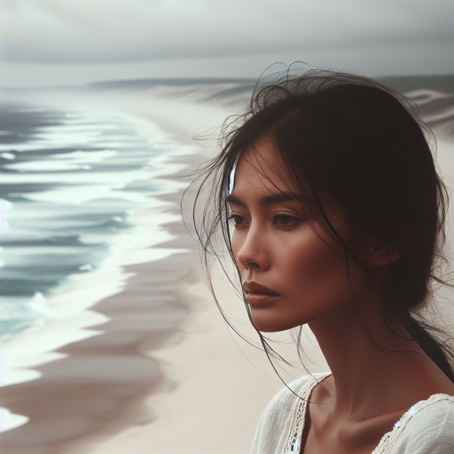 Lost in Thought by the Sea