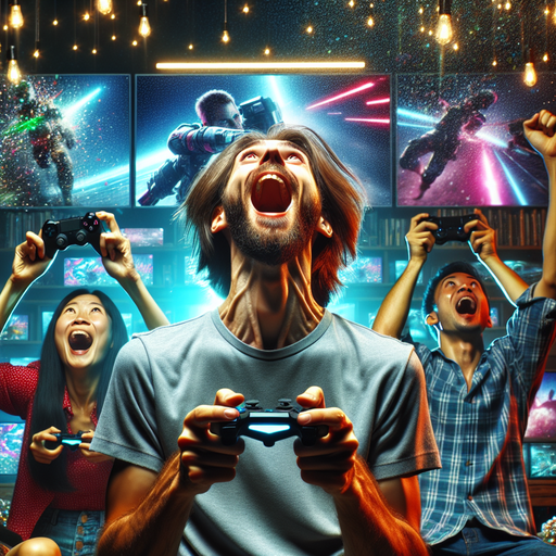 The Joy of Victory: Friends Celebrate a Gaming Triumph