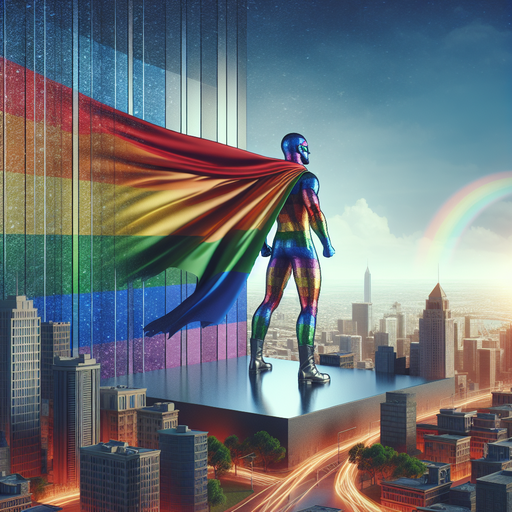 Hope Takes Flight: Superhero Stands Tall Against the Cityscape