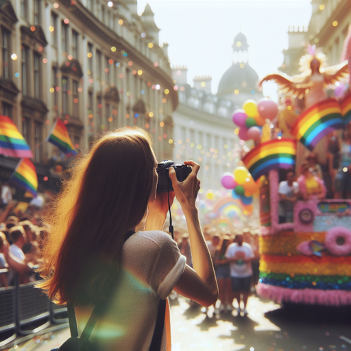 Capturing the Joy: A Woman Photographs a Vibrant Pride Parade