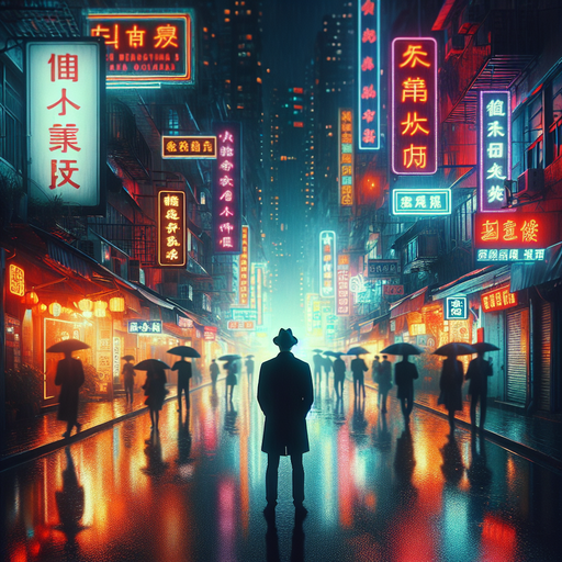 Neon Shadows: A Mysterious Figure in a Futuristic City