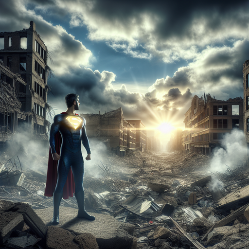 Hope Amidst the Ruins: A Superhero’s Unwavering Resolve