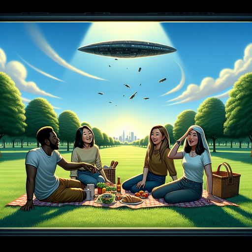 Friends, Picnic, and a UFO: A Whimsical Day in the Park