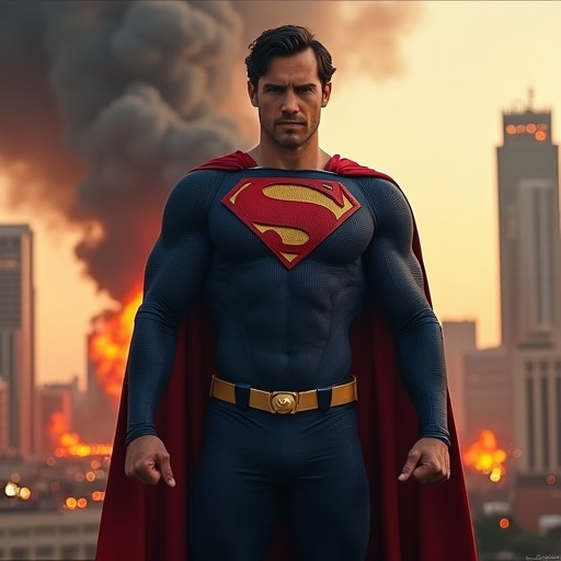 Superman Faces the Flames: A City’s Hope in the Midst of Chaos