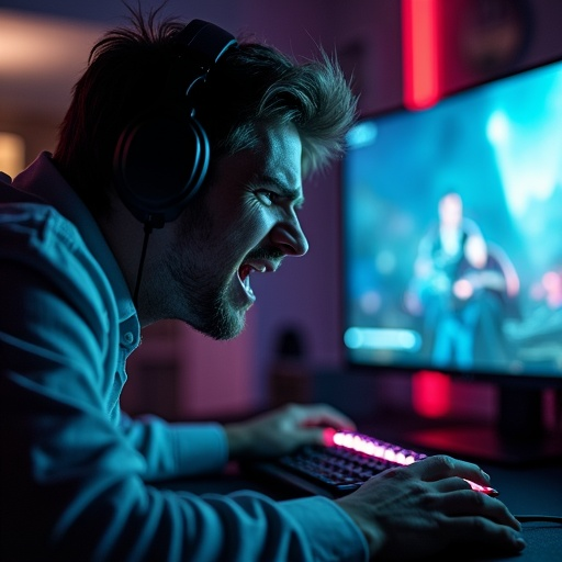 The Glow of Focus: A Gamer’s Intensity Captured