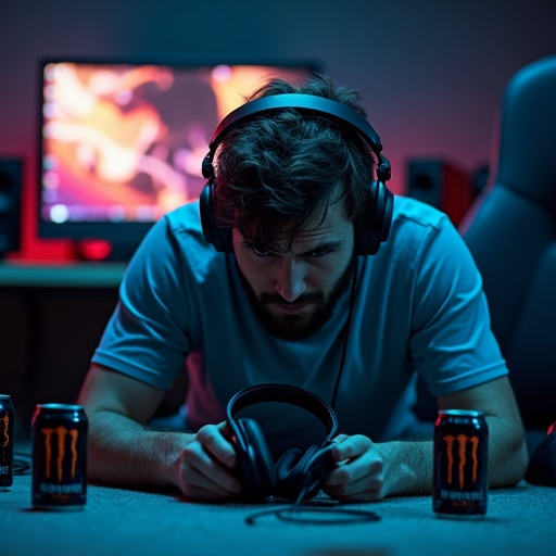 The Gamer’s Focus: A Moment of Intensity