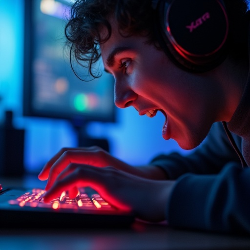 The Red Glow of Victory: A Gamer’s Moment of Intensity