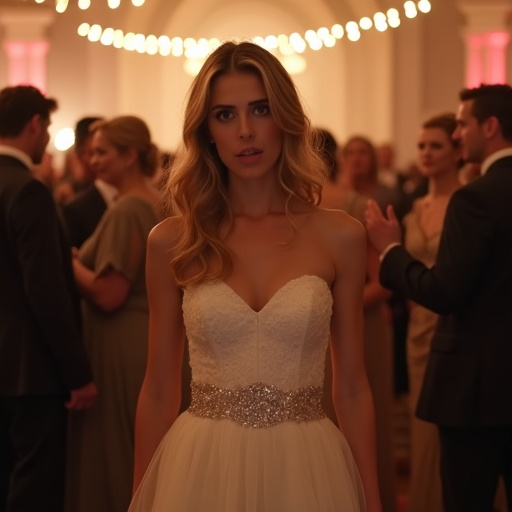 A Moment of Reflection: Bride’s Pensive Elegance in Dimly Lit Room