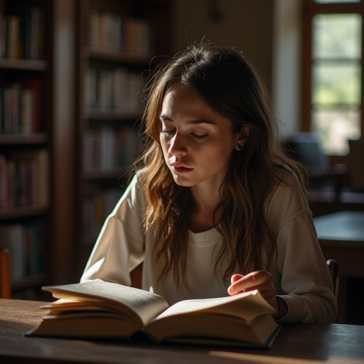 Lost in the Pages: A Moment of Tranquility in the Library