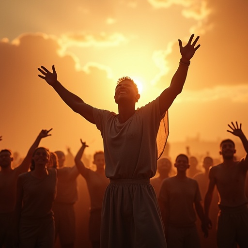 Silhouettes of Joy: A Sunset Celebration