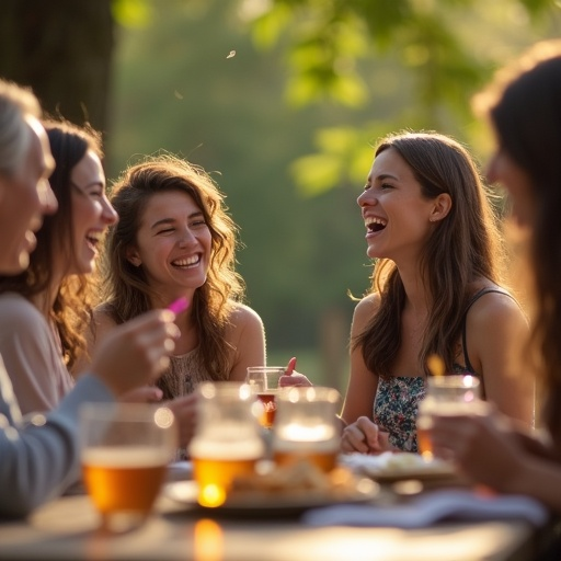 Laughter and Sunshine: Friends Enjoying a Day Out