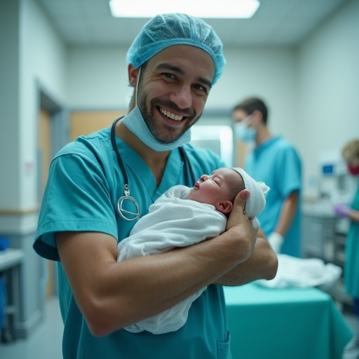 A Moment of Joy: Doctor’s Tender Embrace of Newborn Baby