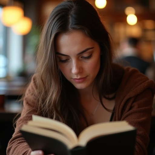 Lost in the Pages: A Moment of Tranquility in a Cozy Cafe