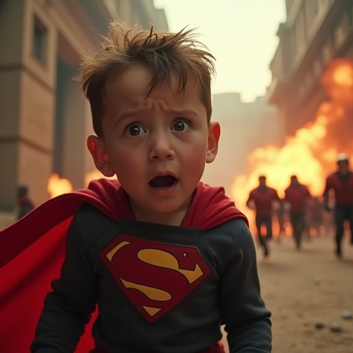 Young Superman Faces the Flames