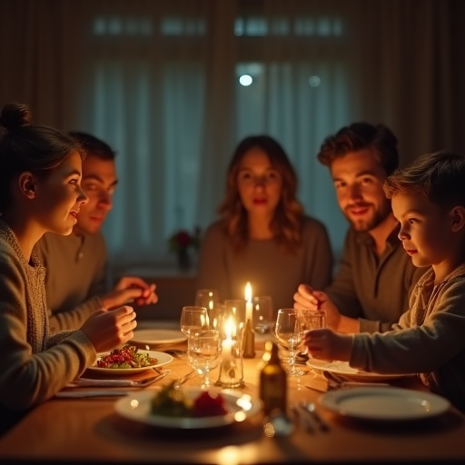 Candlelit Moments: A Family’s Intimate Gathering