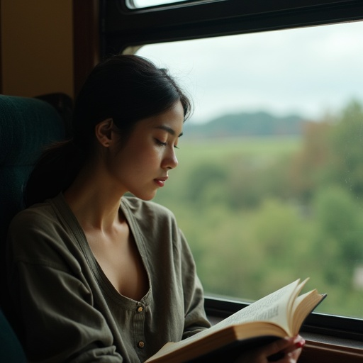 Sunlit Tranquility: A Moment of Peace on the Train