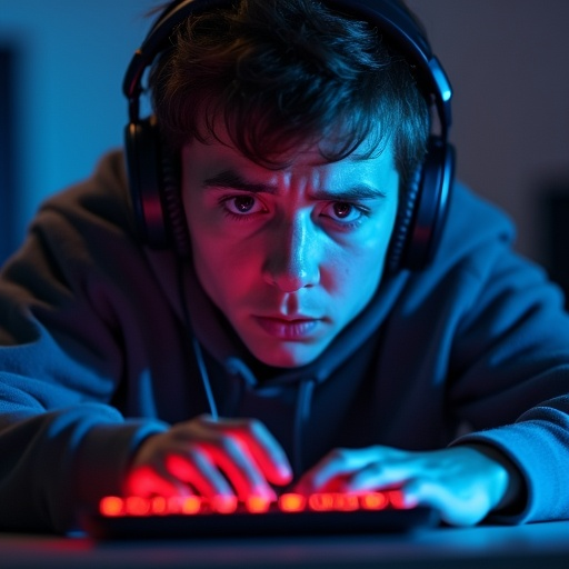 Lost in the Code: A Portrait of Focus and Determination