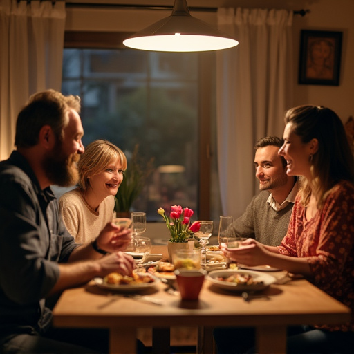 Warm and Joyful Dinner with Friends