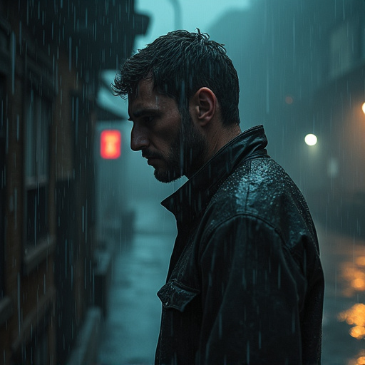 Lost in the Rain: A Man’s Solitary Struggle