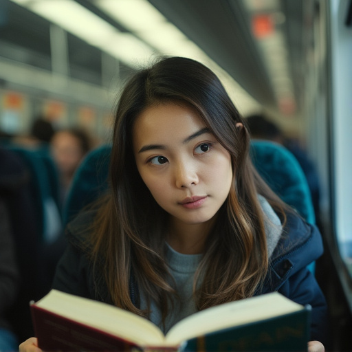 Lost in Thought: A Moment of Contemplation on a Moving Train