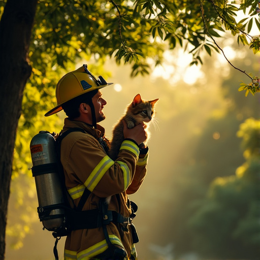 Heroic Rescue: Firefighter’s Gentle Touch Brings Hope Amidst the Flames