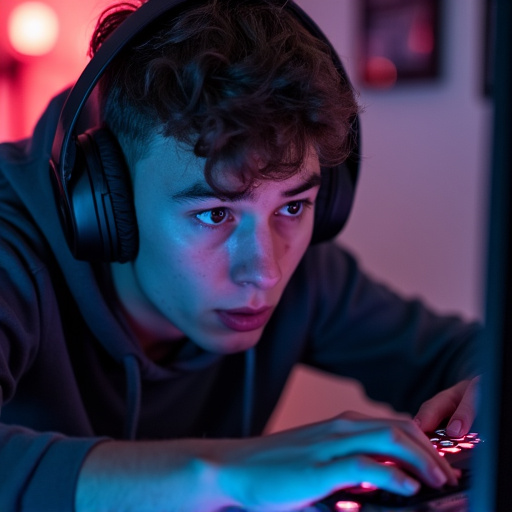 Lost in the Digital World: A Gamer’s Intense Focus