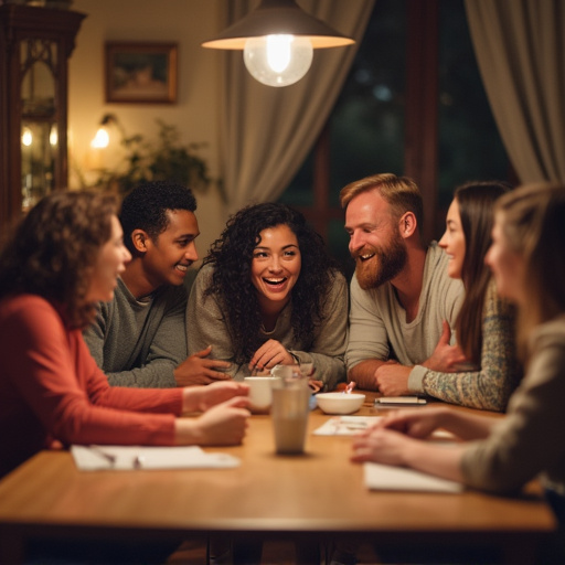 Laughter and Warmth: Friends Share a Joyful Moment