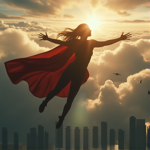 Soaring Towards Hope: A Silhouette of Empowerment