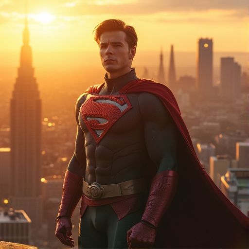 Superman’s Silhouette: A Heroic Sunset