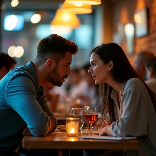 An Intimate Moment: A Couple Shares a Quiet Conversation