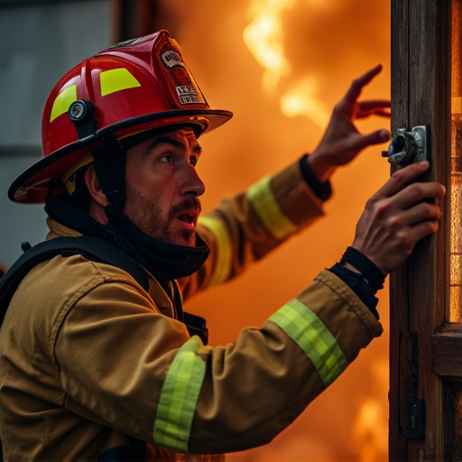 Firefighter’s Silhouette: A Moment of Courage in the Flames