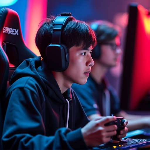 The Gamer’s Focus: A Moment of Intense Competition