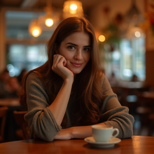 Cozy Cafe Moment: A Smile That Invites You In