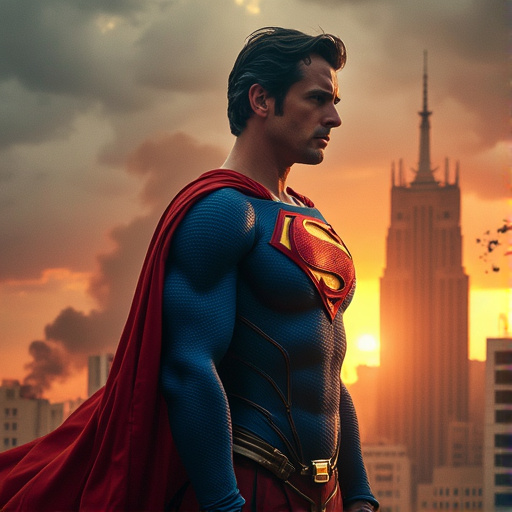 Superman at Sunset: A Symbol of Hope